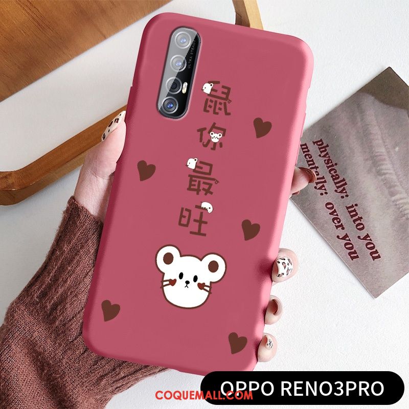 Étui Oppo Reno 3 Pro Très Mince Silicone Amoureux, Coque Oppo Reno 3 Pro Rouge Nouveau