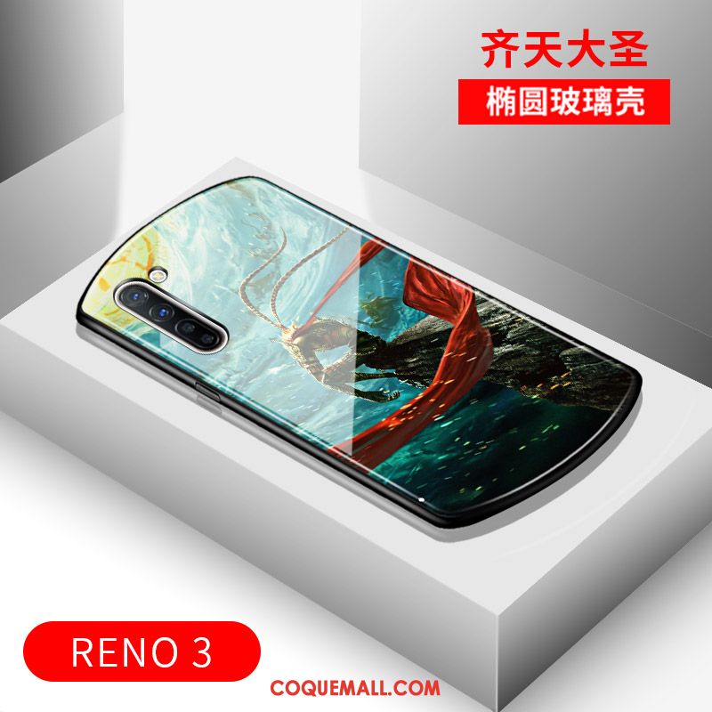 Étui Oppo Reno 3 Protection Miroir Luxe, Coque Oppo Reno 3 Noir Arc