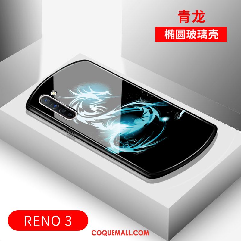 Étui Oppo Reno 3 Protection Miroir Luxe, Coque Oppo Reno 3 Noir Arc