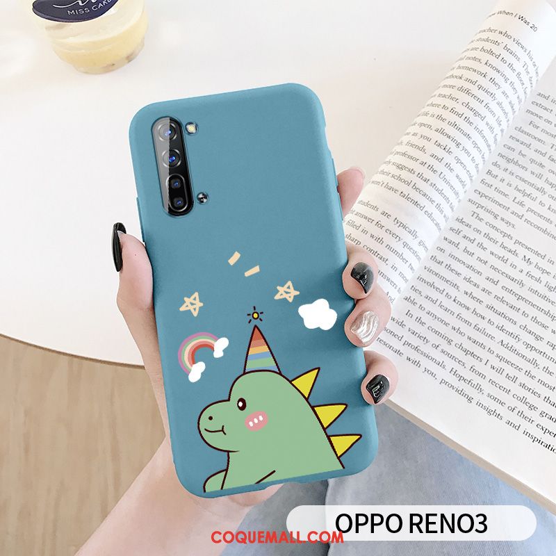 Étui Oppo Reno 3 Silicone Fluide Doux Bleu, Coque Oppo Reno 3 Téléphone Portable Créatif