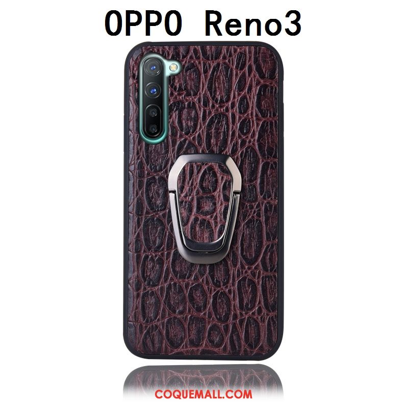 Étui Oppo Reno 3 Support Incassable Téléphone Portable, Coque Oppo Reno 3 Rouge Protection