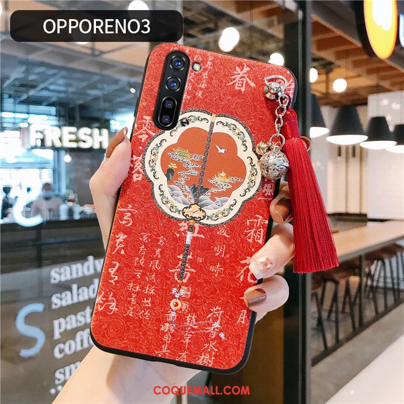 Étui Oppo Reno 3 Vent Téléphone Portable Rose, Coque Oppo Reno 3 À Franges Nouveau