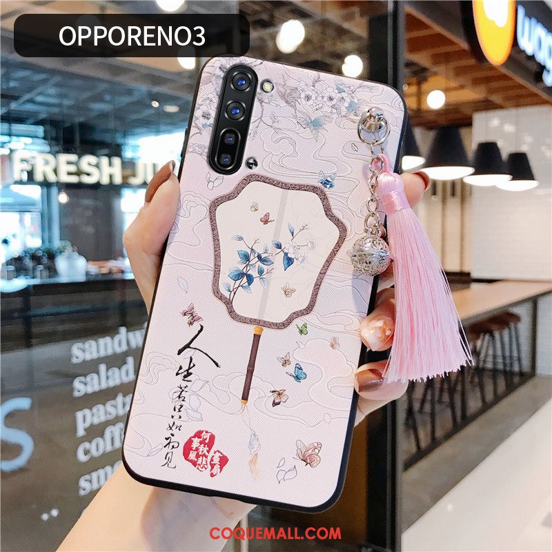 Étui Oppo Reno 3 Vent Téléphone Portable Rose, Coque Oppo Reno 3 À Franges Nouveau