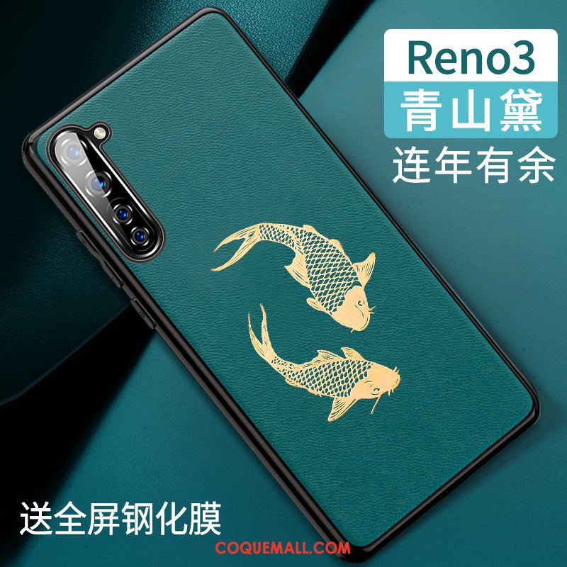 Étui Oppo Reno 3 Vert Nouveau Tout Compris, Coque Oppo Reno 3 Silicone Téléphone Portable