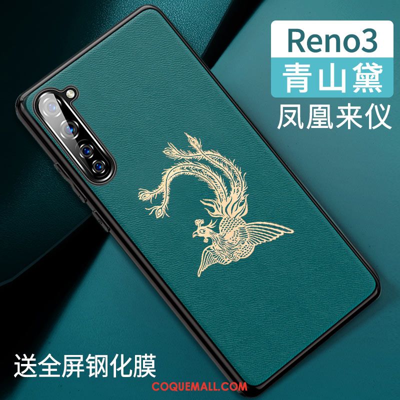 Étui Oppo Reno 3 Vert Nouveau Tout Compris, Coque Oppo Reno 3 Silicone Téléphone Portable