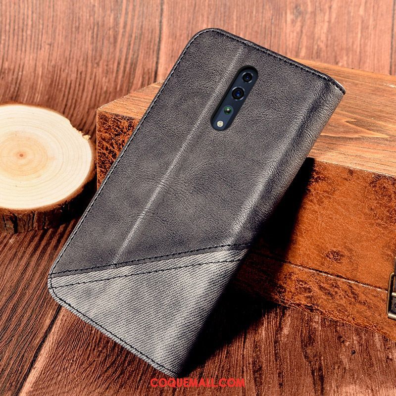 Étui Oppo Reno Z Carte Clamshell En Cuir, Coque Oppo Reno Z Support Épissure Braun