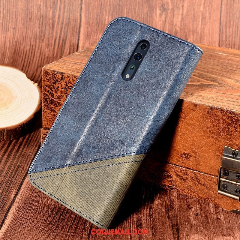 Étui Oppo Reno Z Carte Clamshell En Cuir, Coque Oppo Reno Z Support Épissure Braun