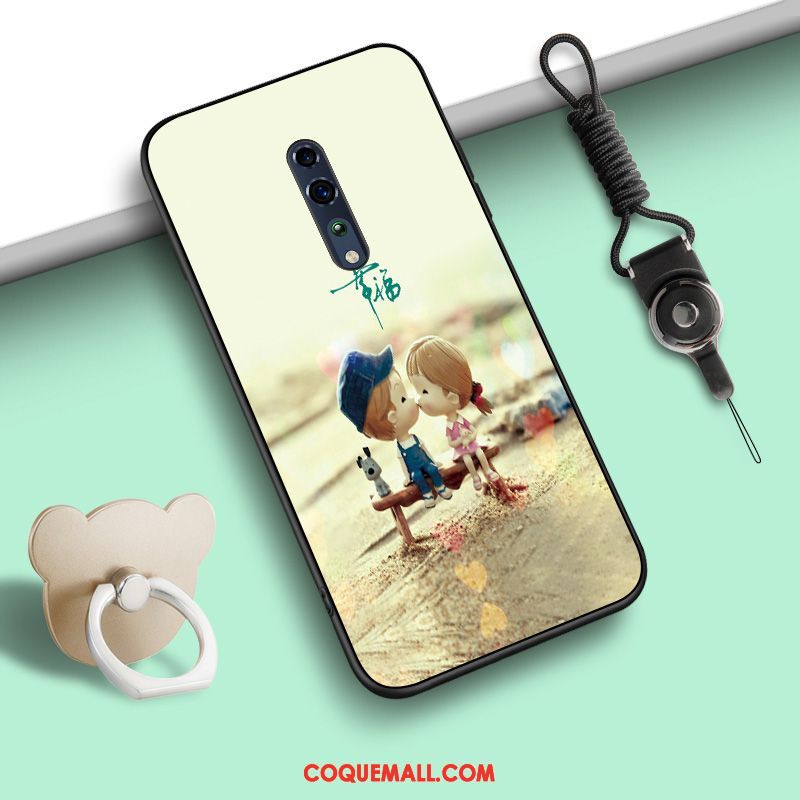 Étui Oppo Reno Z Fluide Doux Anneau Protection, Coque Oppo Reno Z Silicone Ornements Suspendus