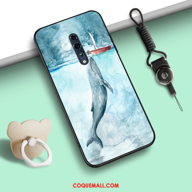 Étui Oppo Reno Z Fluide Doux Anneau Protection, Coque Oppo Reno Z Silicone Ornements Suspendus