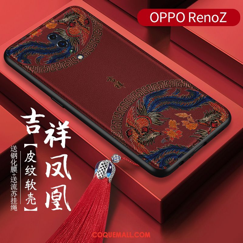 Étui Oppo Reno Z Membrane Palais Style Chinois, Coque Oppo Reno Z Gaufrage Tendance