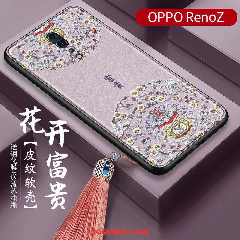 Étui Oppo Reno Z Membrane Palais Style Chinois, Coque Oppo Reno Z Gaufrage Tendance