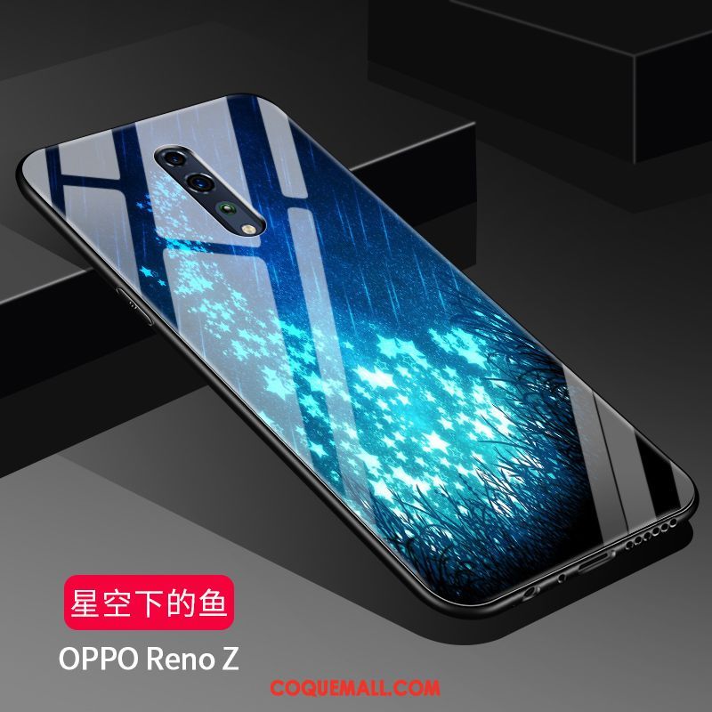 Étui Oppo Reno Z Miroir Tendance Tempérer, Coque Oppo Reno Z Membrane Protection