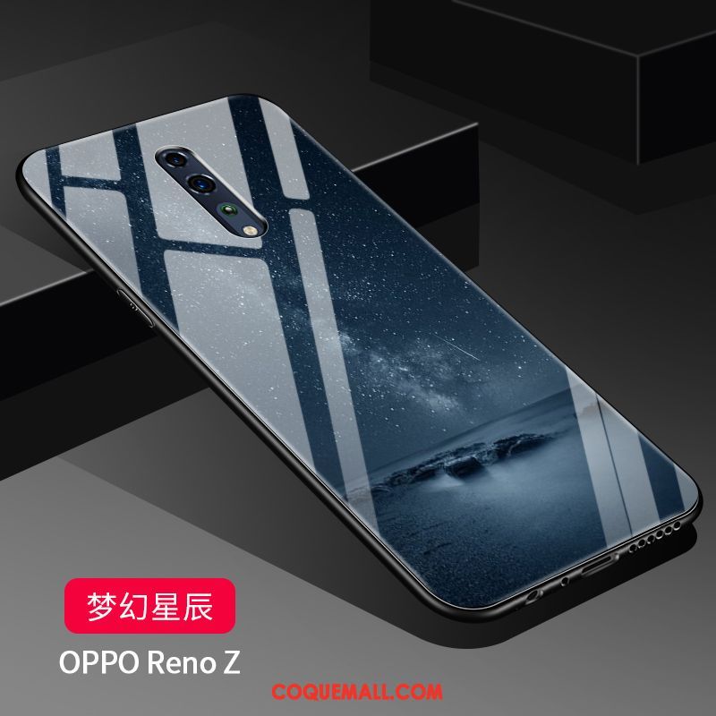 Étui Oppo Reno Z Miroir Tendance Tempérer, Coque Oppo Reno Z Membrane Protection