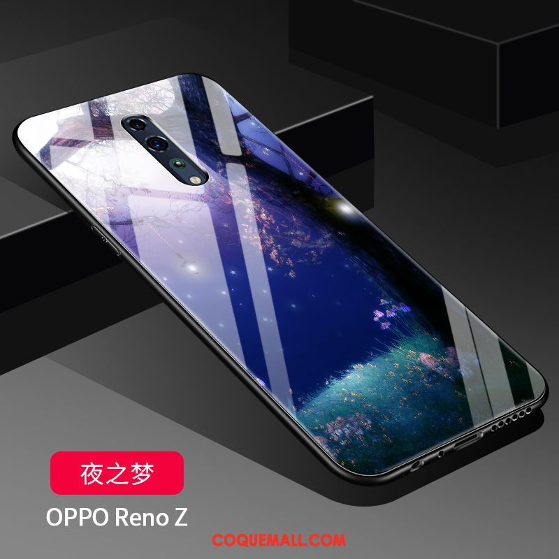 Étui Oppo Reno Z Miroir Tendance Tempérer, Coque Oppo Reno Z Membrane Protection