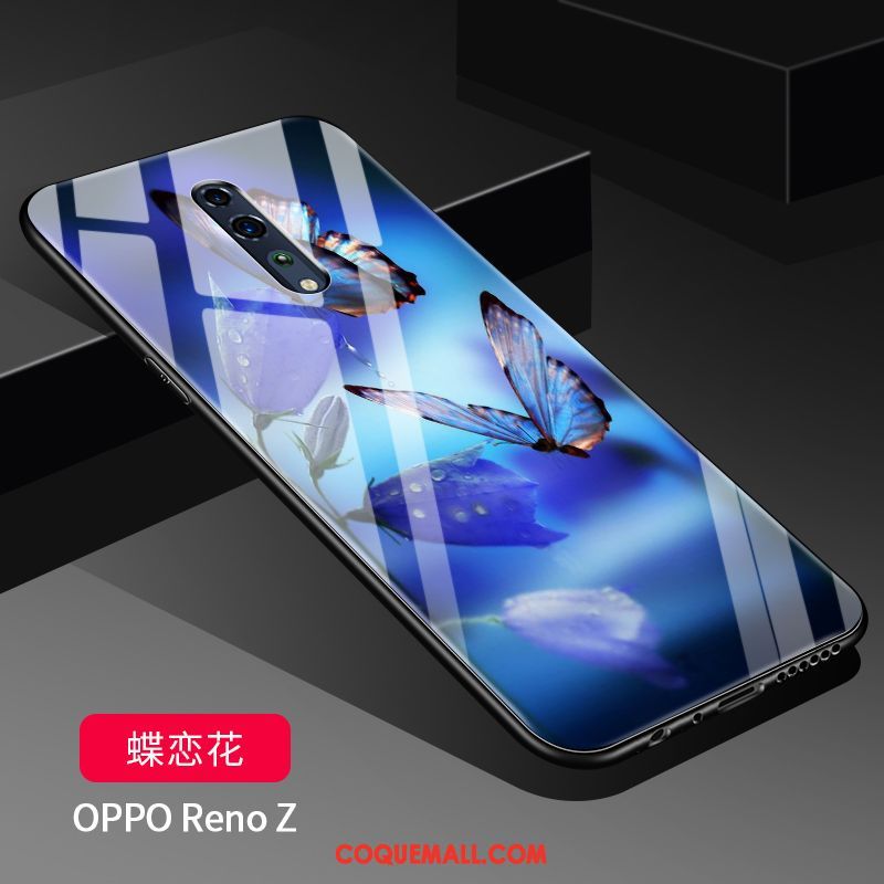 Étui Oppo Reno Z Miroir Tendance Tempérer, Coque Oppo Reno Z Membrane Protection