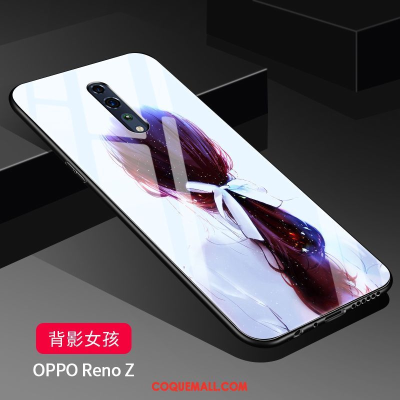 Étui Oppo Reno Z Miroir Tendance Tempérer, Coque Oppo Reno Z Membrane Protection