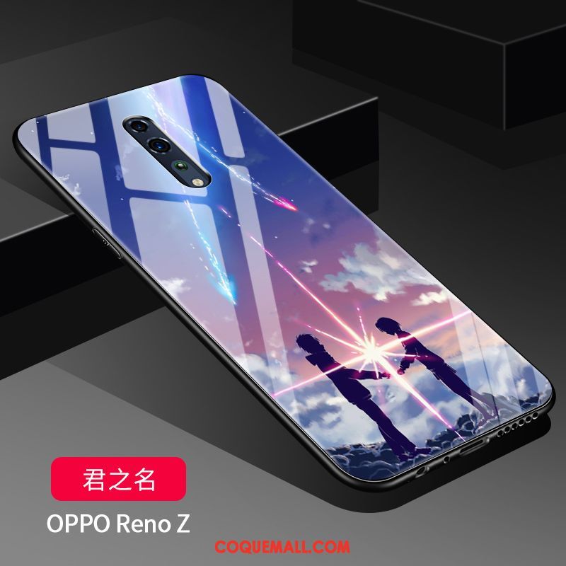 Étui Oppo Reno Z Miroir Tendance Tempérer, Coque Oppo Reno Z Membrane Protection