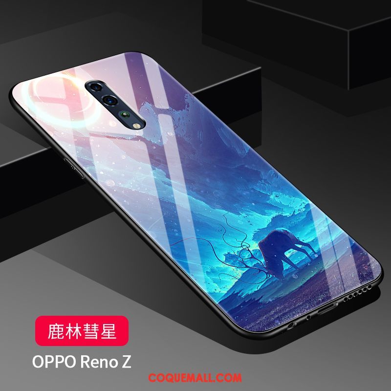 Étui Oppo Reno Z Miroir Tendance Tempérer, Coque Oppo Reno Z Membrane Protection