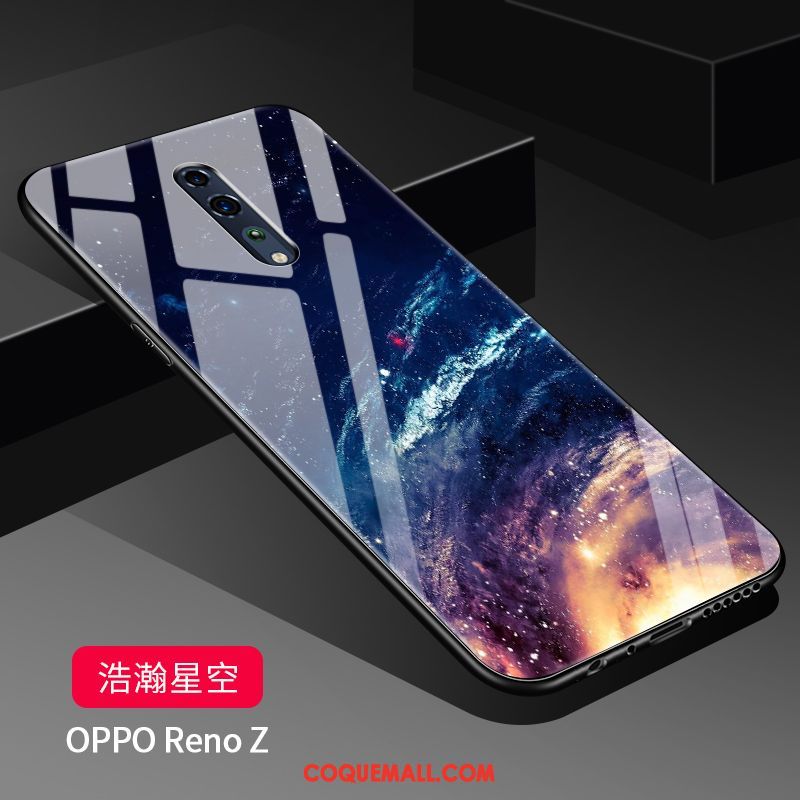 Étui Oppo Reno Z Miroir Tendance Tempérer, Coque Oppo Reno Z Membrane Protection