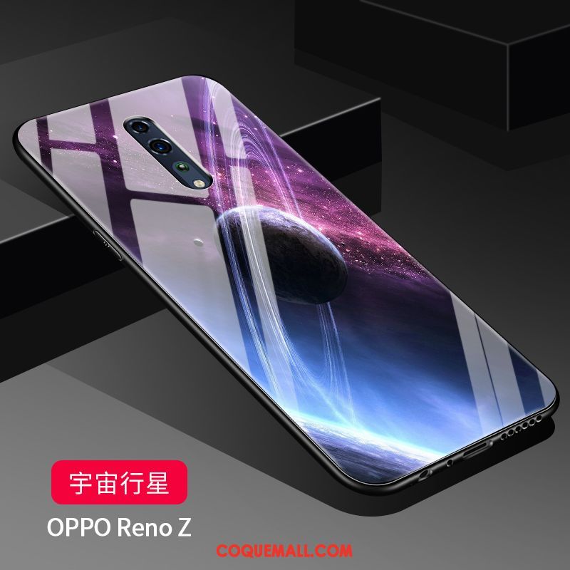 Étui Oppo Reno Z Miroir Tendance Tempérer, Coque Oppo Reno Z Membrane Protection