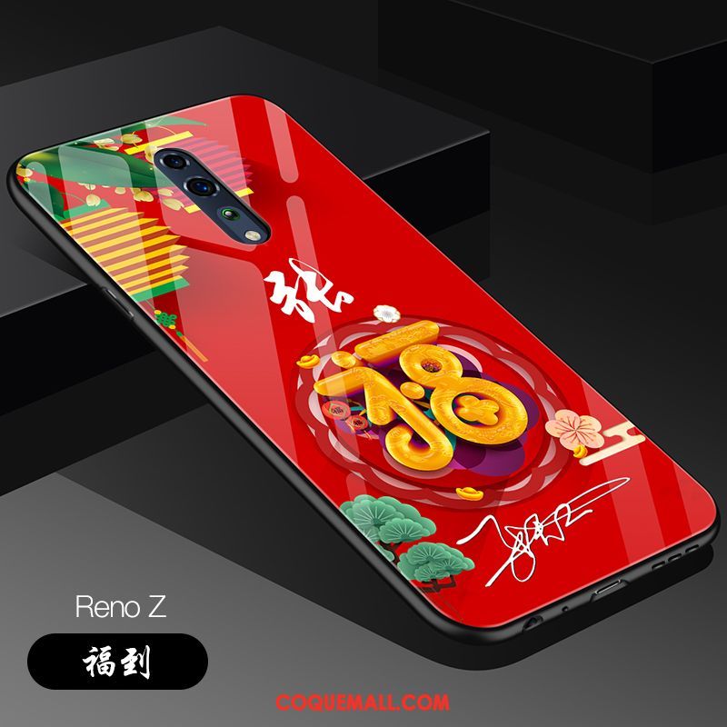 Étui Oppo Reno Z Nouveau Personnalité Rat, Coque Oppo Reno Z Verre Incassable