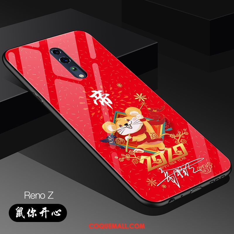 Étui Oppo Reno Z Nouveau Personnalité Rat, Coque Oppo Reno Z Verre Incassable