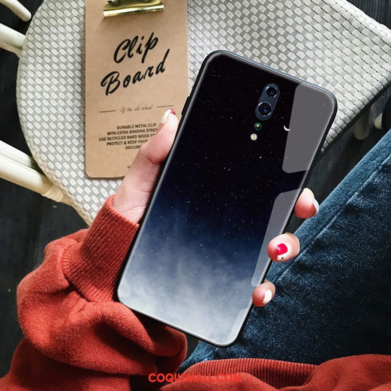 Étui Oppo Reno Z Personnalité Verre Trempé Miroir, Coque Oppo Reno Z Clair Marque De Tendance