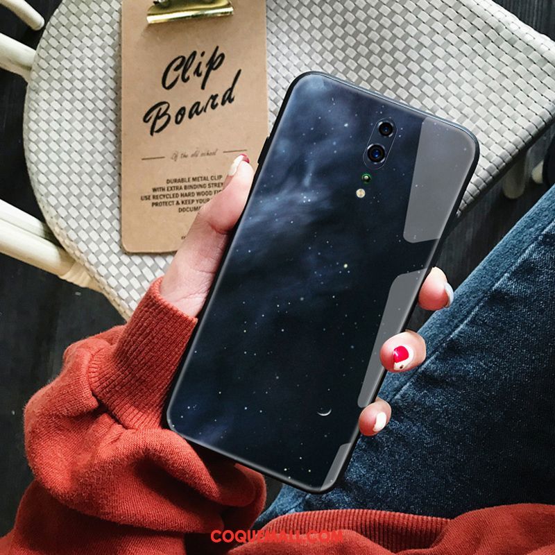 Étui Oppo Reno Z Personnalité Verre Trempé Miroir, Coque Oppo Reno Z Clair Marque De Tendance