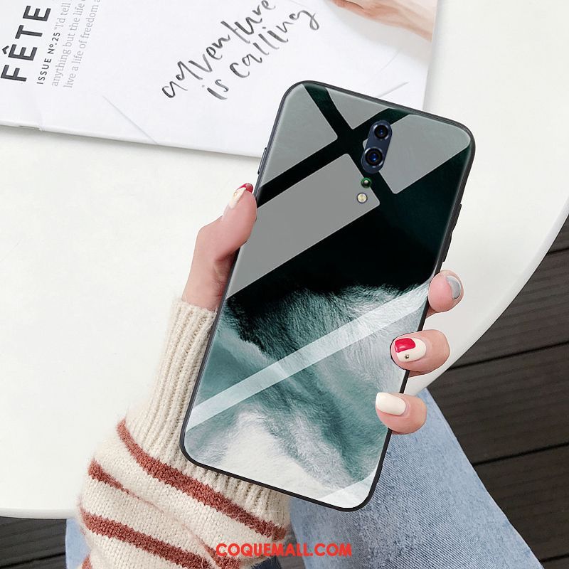 Étui Oppo Reno Z Personnalité Verre Trempé Miroir, Coque Oppo Reno Z Clair Marque De Tendance