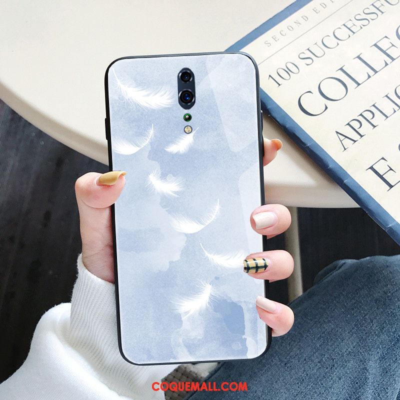 Étui Oppo Reno Z Personnalité Verre Trempé Miroir, Coque Oppo Reno Z Clair Marque De Tendance