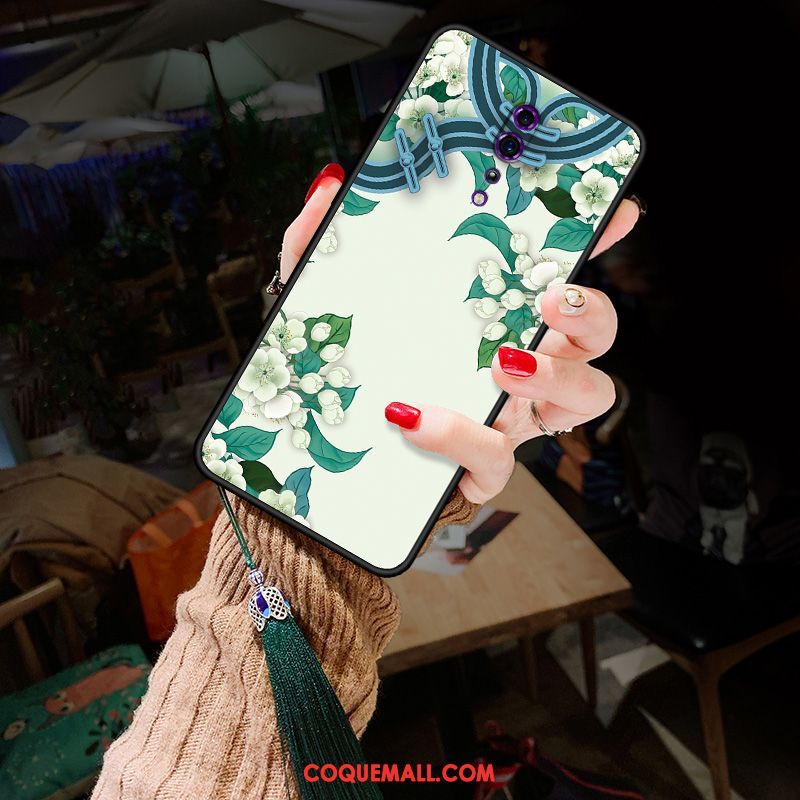 Étui Oppo Reno Z Tout Compris Fleurs Noir, Coque Oppo Reno Z Vintage Style Chinois