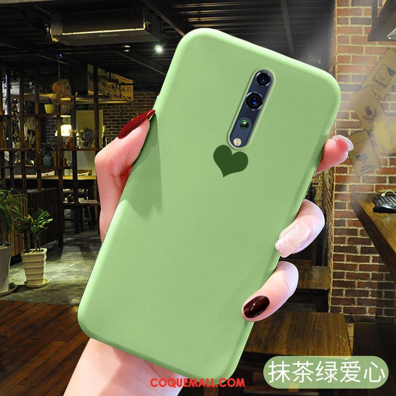 Étui Oppo Reno Z Téléphone Portable Fluide Doux Vert, Coque Oppo Reno Z Membrane Incassable