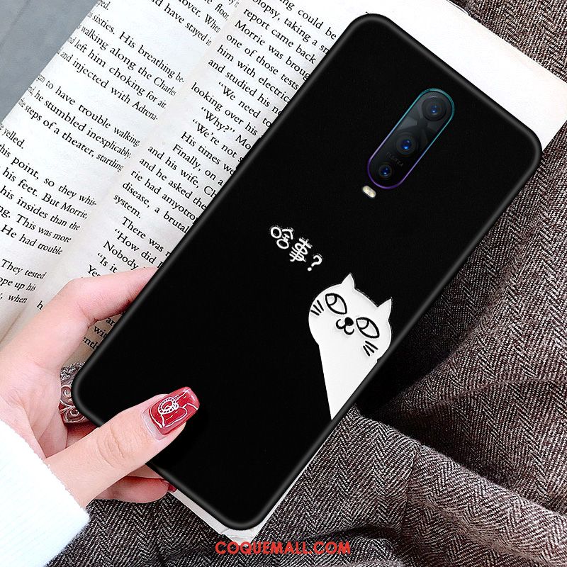 Étui Oppo Rx17 Pro Téléphone Portable Gaufrage Blanc, Coque Oppo Rx17 Pro Délavé En Daim Chat