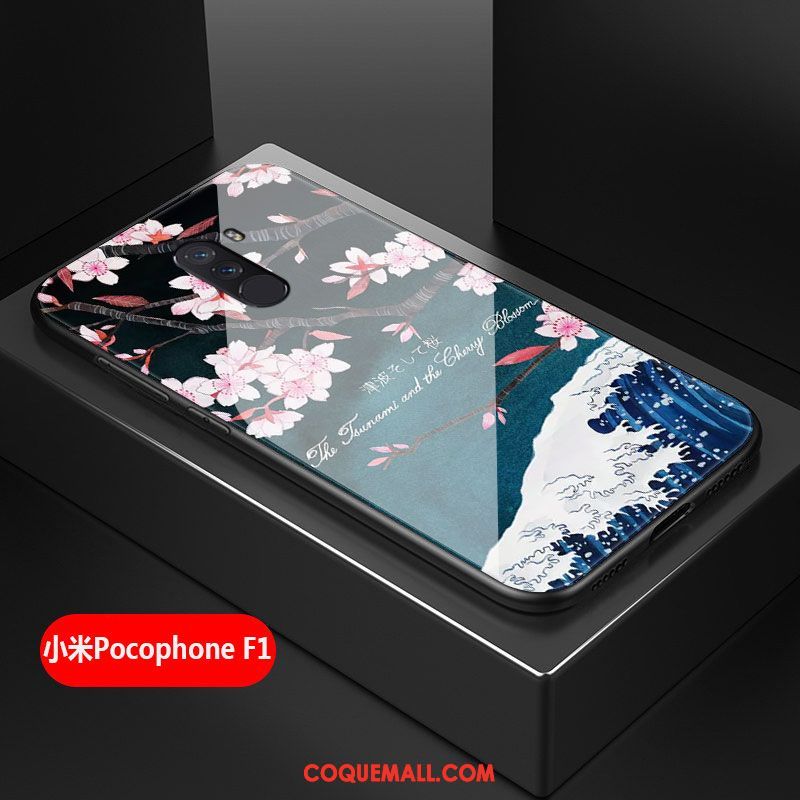 Étui Pocophone F1 Art Téléphone Portable Frais, Coque Pocophone F1 Difficile Verre Beige