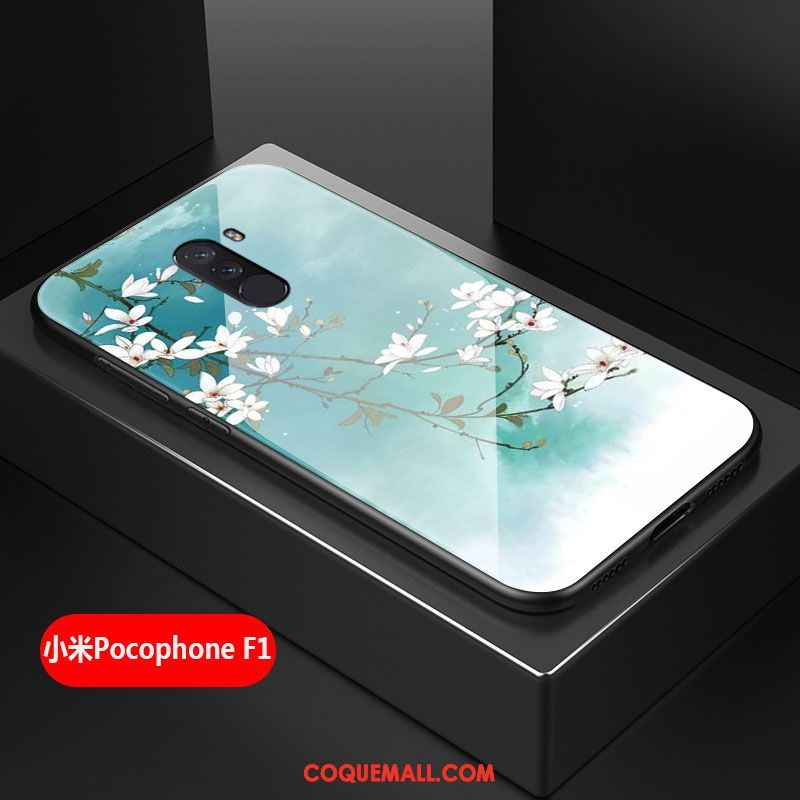 Étui Pocophone F1 Art Téléphone Portable Frais, Coque Pocophone F1 Difficile Verre Beige