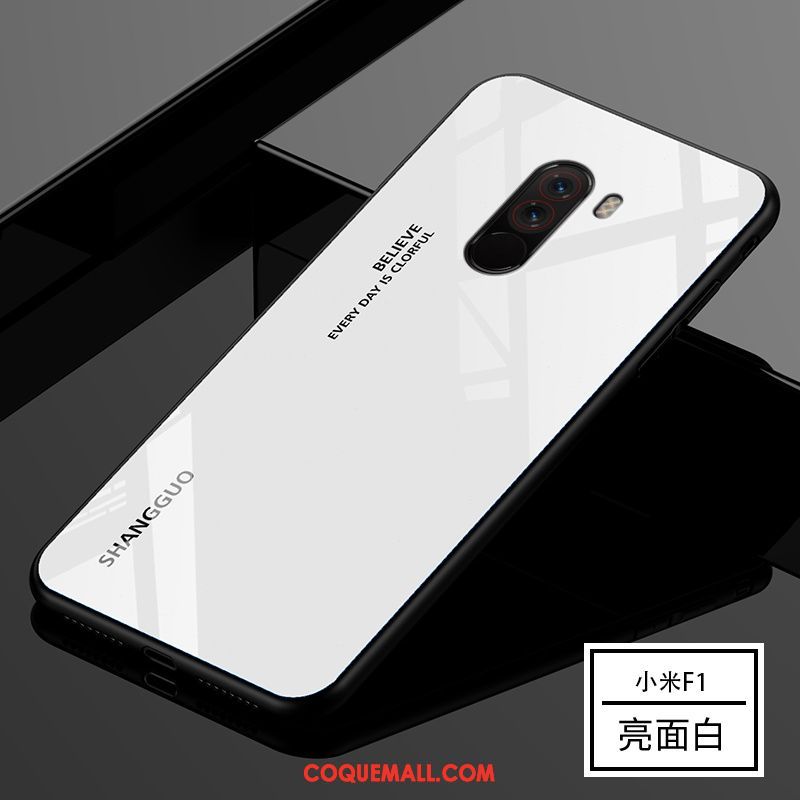 Étui Pocophone F1 Créatif Dégradé Protection, Coque Pocophone F1 Petit Miroir Beige