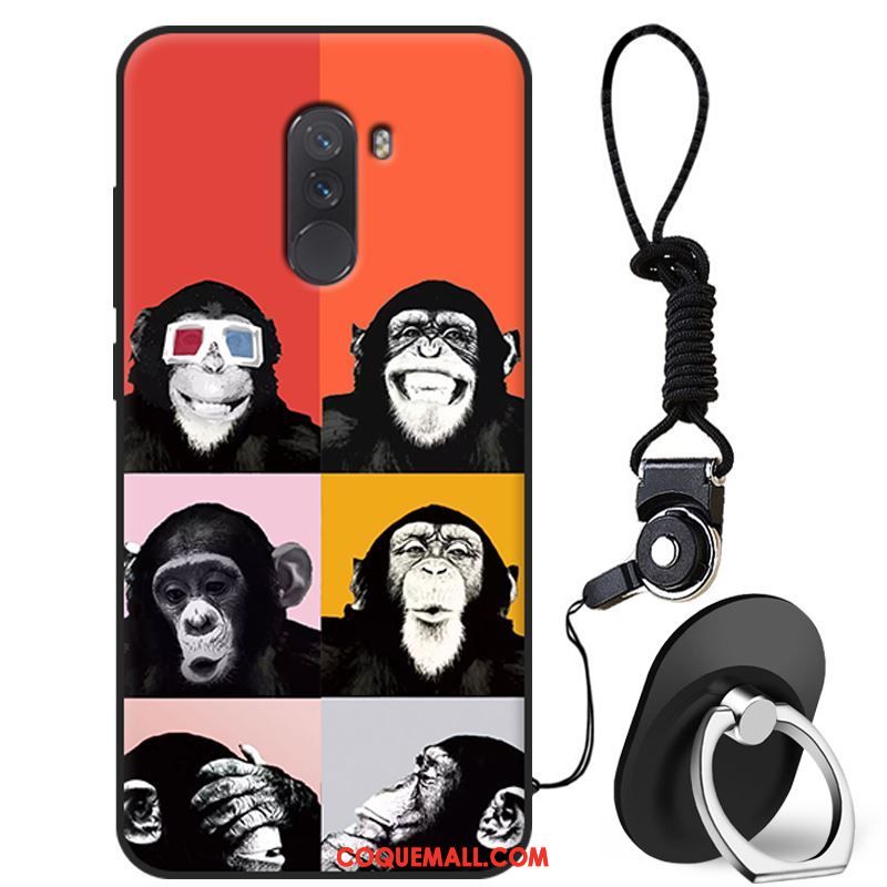 Étui Pocophone F1 Fluide Doux Téléphone Portable Dessin Animé, Coque Pocophone F1 Silicone Blanc Beige