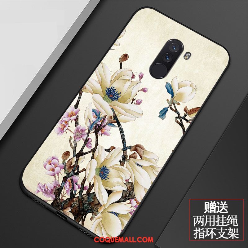 Étui Pocophone F1 Frais Protection Téléphone Portable, Coque Pocophone F1 Art Simple Beige