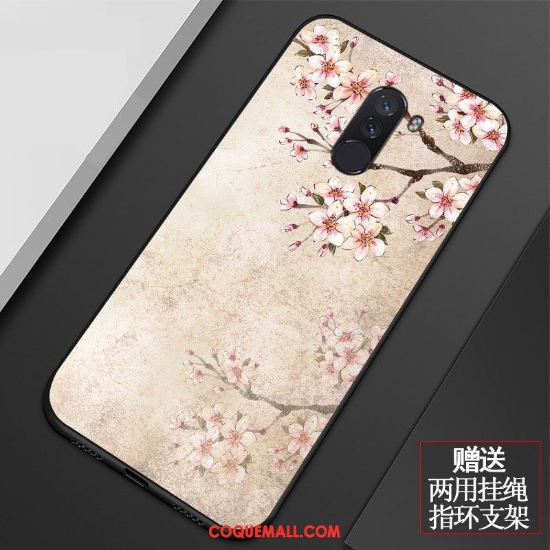 Étui Pocophone F1 Frais Protection Téléphone Portable, Coque Pocophone F1 Art Simple Beige