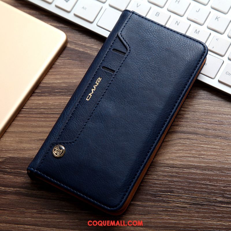 Étui Pocophone F1 Gris Business Cuir Véritable, Coque Pocophone F1 Téléphone Portable Étui En Cuir