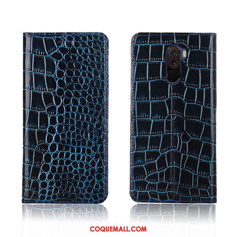 Étui Pocophone F1 Incassable Clamshell Silicone, Coque Pocophone F1 Nouveau Crocodile Beige