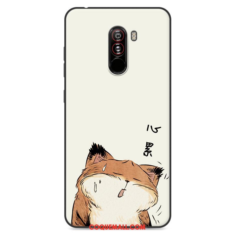 Étui Pocophone F1 Incassable Jaune Charmant, Coque Pocophone F1 Créatif Fluide Doux Beige