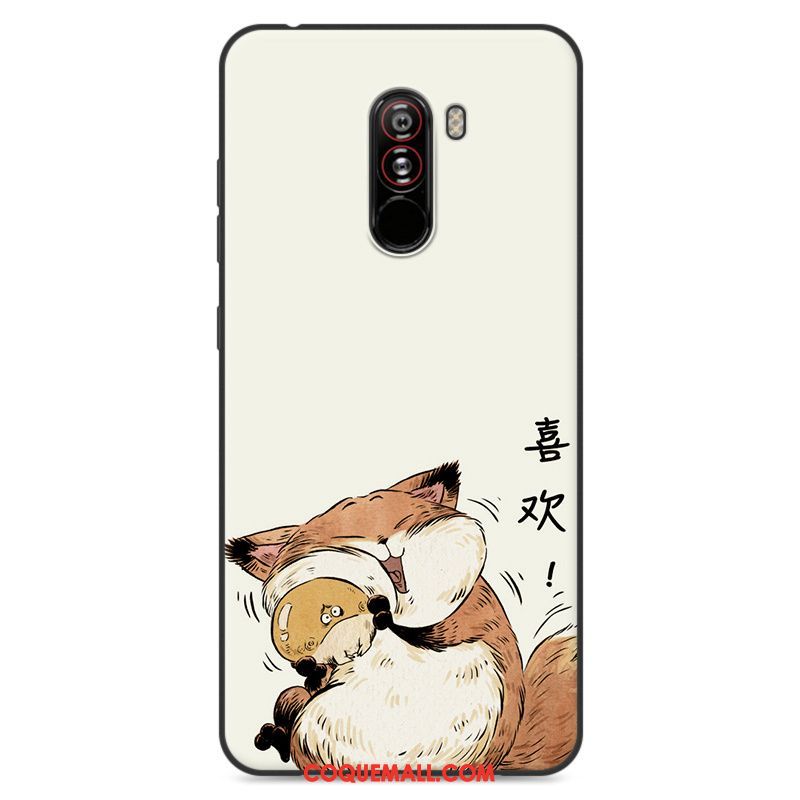 Étui Pocophone F1 Incassable Jaune Charmant, Coque Pocophone F1 Créatif Fluide Doux Beige