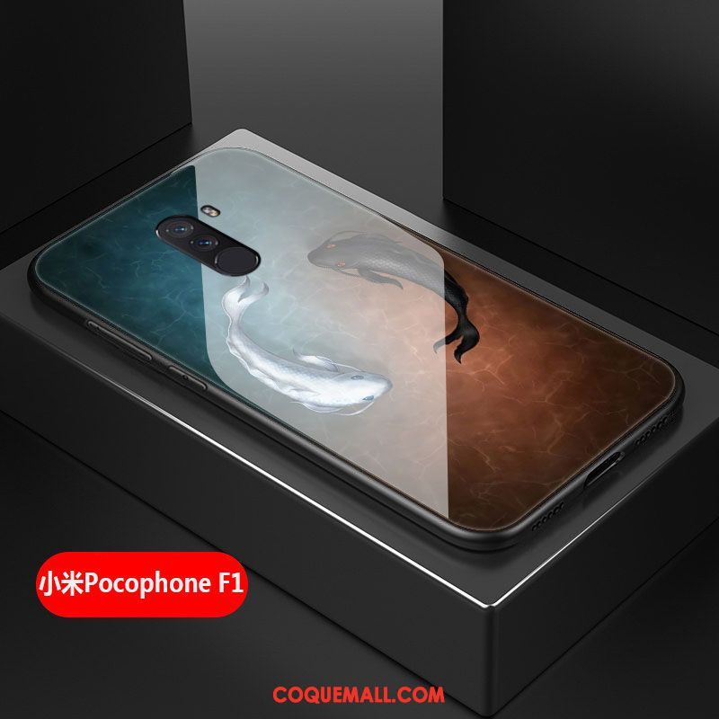 Étui Pocophone F1 Net Rouge Petit Difficile, Coque Pocophone F1 Tout Compris Téléphone Portable Beige