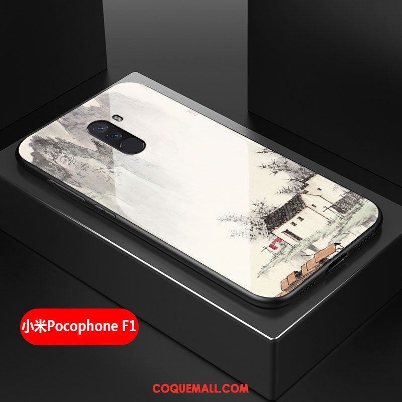 Étui Pocophone F1 Net Rouge Petit Difficile, Coque Pocophone F1 Tout Compris Téléphone Portable Beige