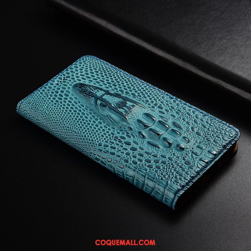 Étui Pocophone F1 Nouveau Cuir Véritable Bleu, Coque Pocophone F1 Tout Compris Incassable Beige