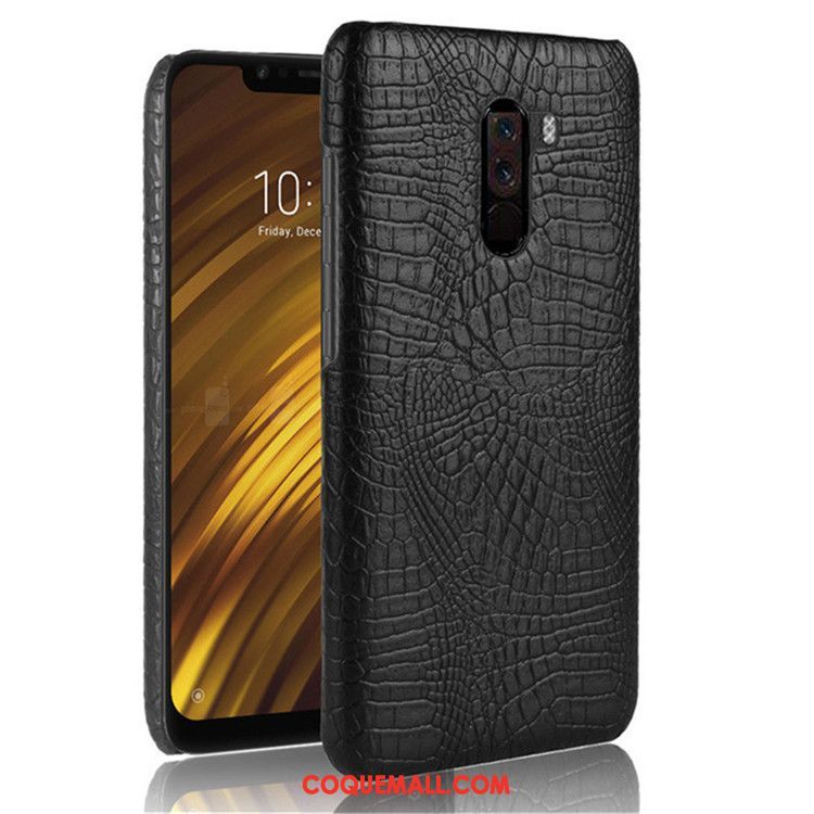 Étui Pocophone F1 Rose Petit Téléphone Portable, Coque Pocophone F1 Crocodile Modèle Protection Beige