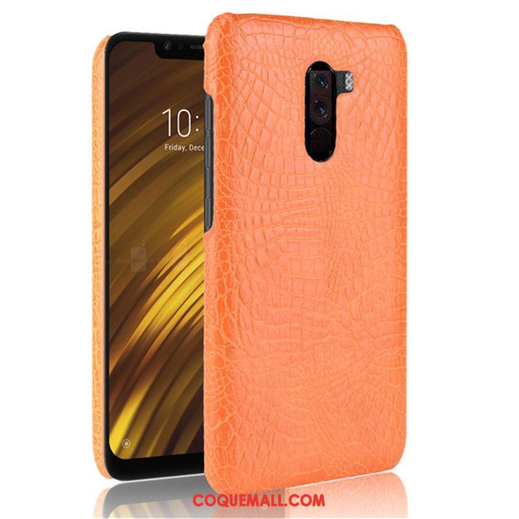 Étui Pocophone F1 Rose Petit Téléphone Portable, Coque Pocophone F1 Crocodile Modèle Protection Beige