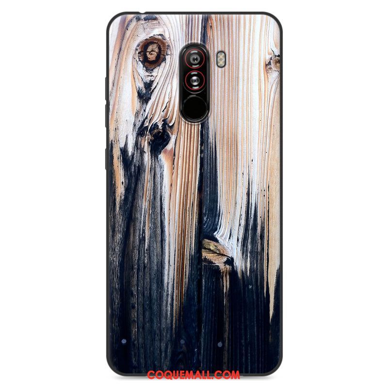 Étui Pocophone F1 Silicone Petit Grain De Bois, Coque Pocophone F1 Tout Compris Protection Beige