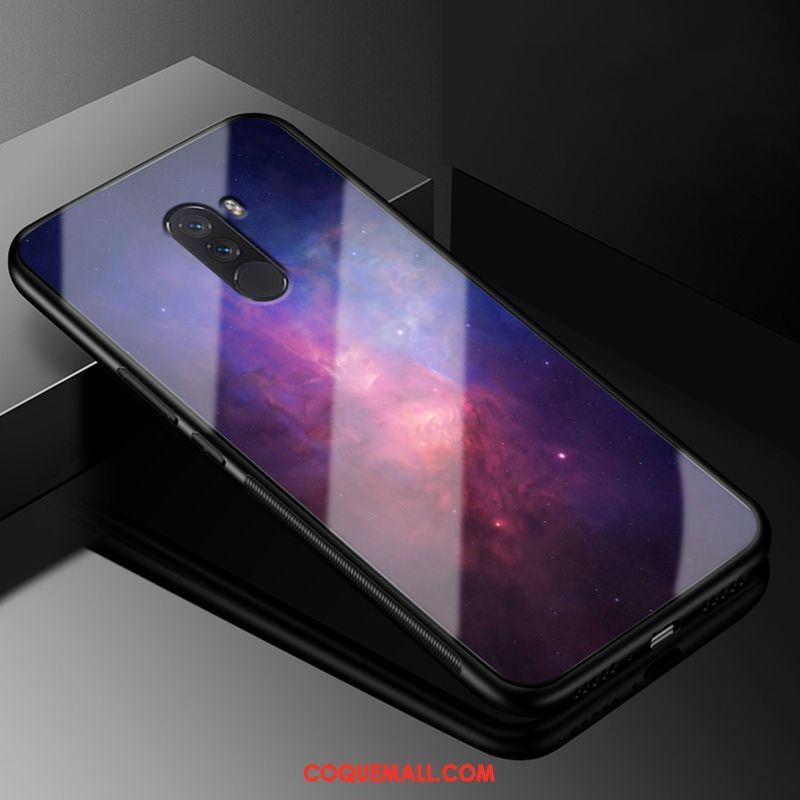 Étui Pocophone F1 Silicone Violet Créatif, Coque Pocophone F1 Mode Personnalité Beige